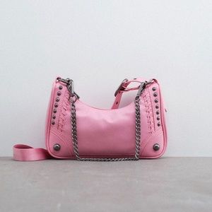 New Pink Zara Rocker Crossbody Bag